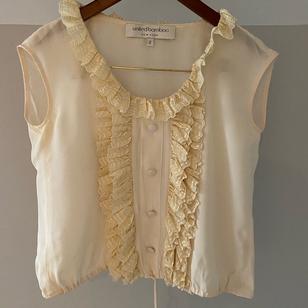 NWOT Silk Ruffles Blouse